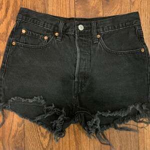 Levi's 501 Women's Black High Rise Distressed Denim Shorts